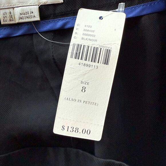 NWT Anthro Elevenses Antilles Black Ruffle Wide Leg Cropped Pants in Black Sz 8 - Picture 8 of 13